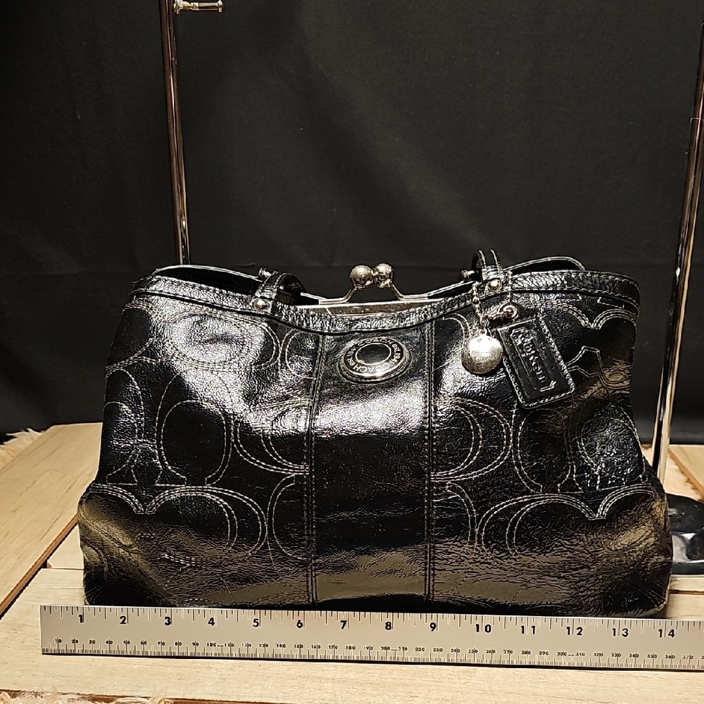 Coach Black Textured Leather Bag